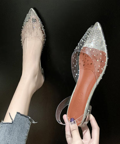 Silver Zircon Splicing Clear Best Sandals for Walking