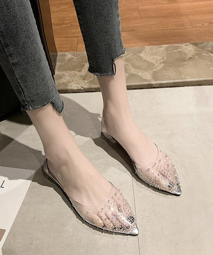 Silver Zircon Splicing Clear Best Sandals for Walking