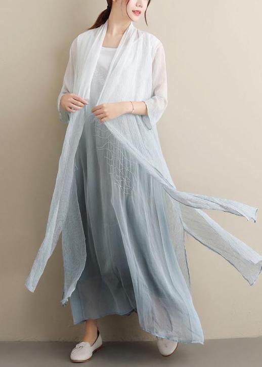 Simple O Neck Two Pieces Summer Clothes Fabrics Gradient Grey a Line Dress