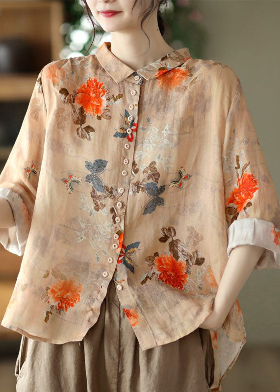 Simple White-polka Dots Peter Pan Collar Print Button Cotton Blouse Tops Long Sleeve