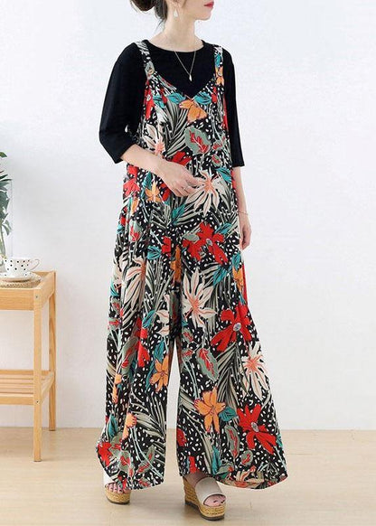 Simple Red Pockets Wide Leg Fall Romper