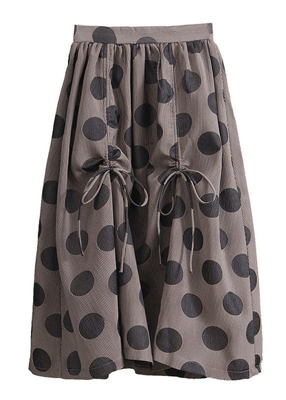 Simple Drawstring Print Warm Fleece Skirts Winter