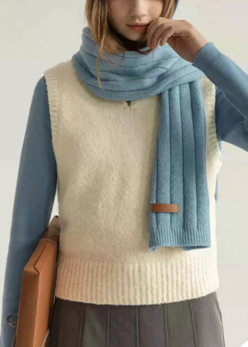 Slim Fit Blue Hooded Knitting Cotton Sweaters Winter
