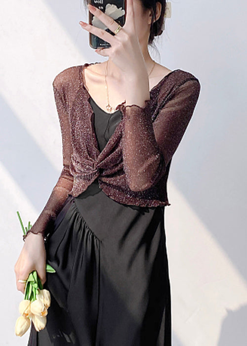Slim Fit White Bright Silk Tulle Top Summer