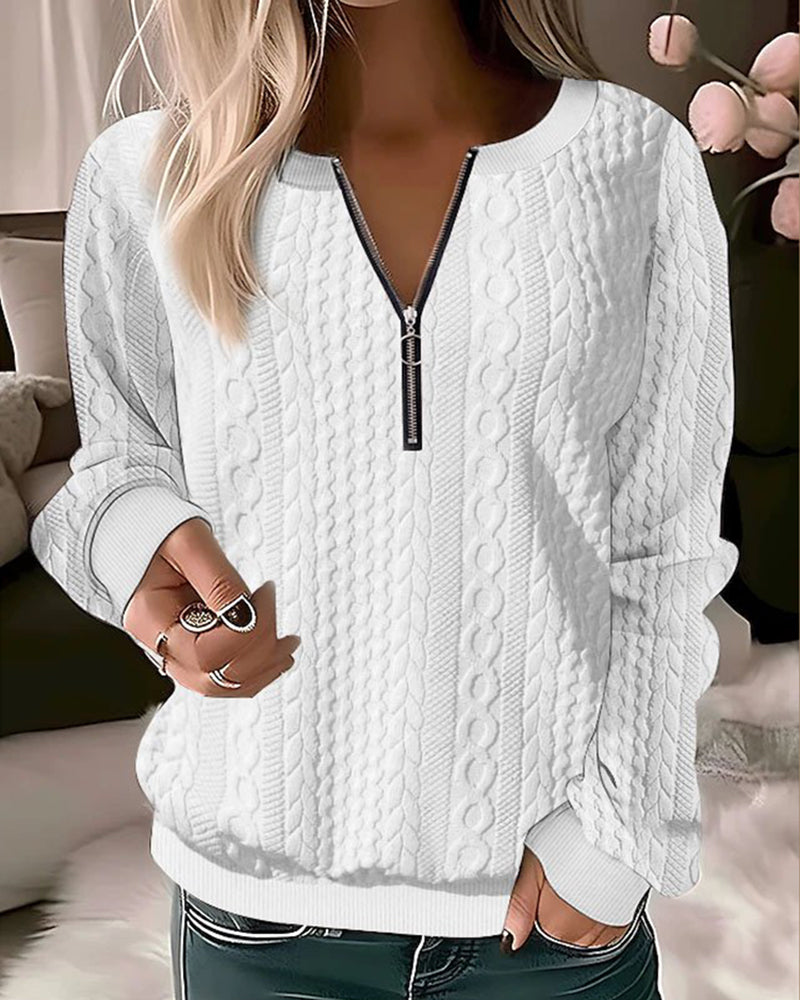 JO | Plain sweater with zipper