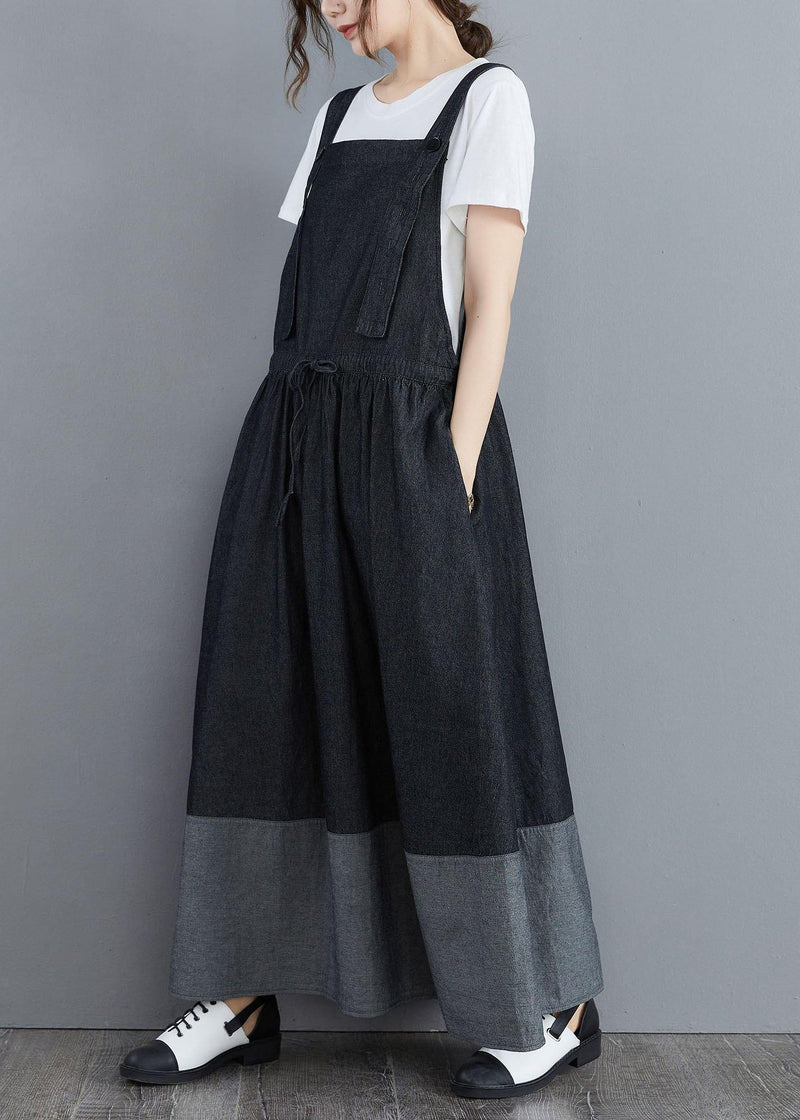 Splicing Denim Long Back Dress