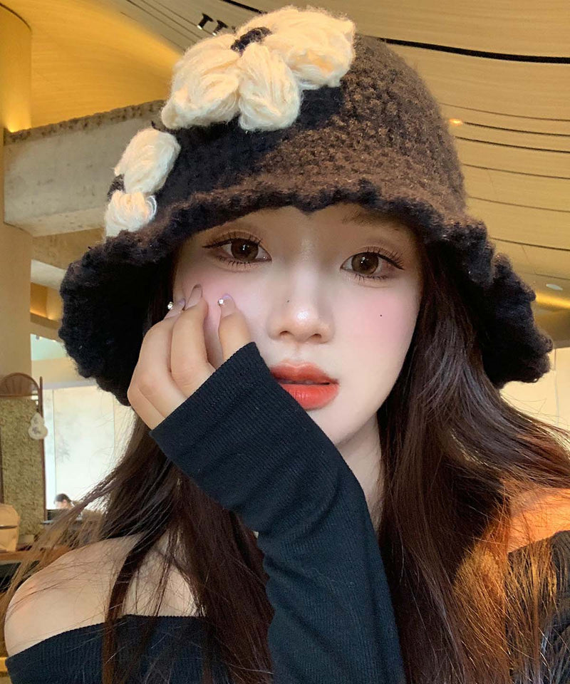 Style Black Cozy Warm Knit Bucket Hat