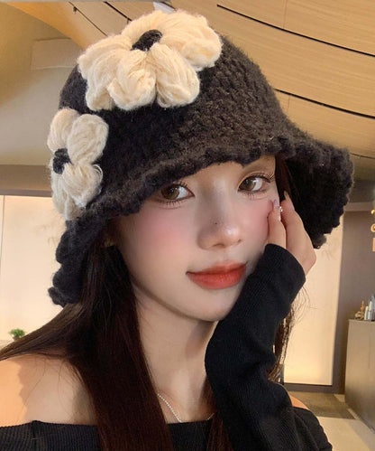 Style Black Cozy Warm Knit Bucket Hat