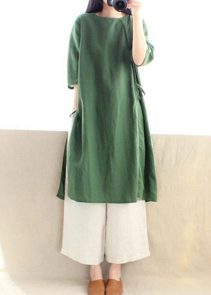 Style O Neck Half Sleeve Clothes Photography Green Dress