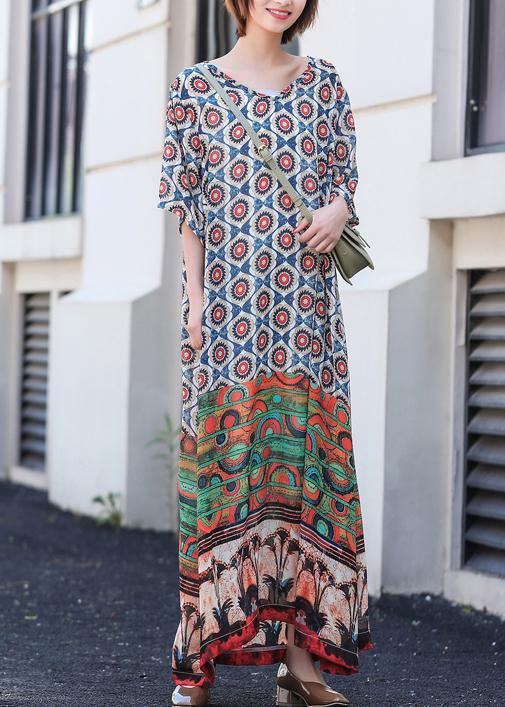 Style V Neck Dress Sleeve Print Traveling Dress