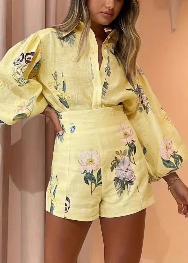 Style White Oversized Print Cotton Sets 2 Pieces Summer
