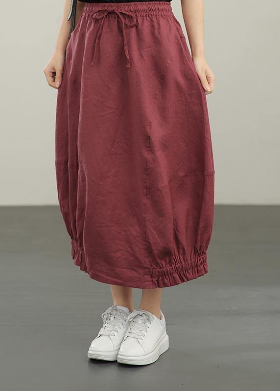 Style Yellow Pockets a Line Summer Linen Skirts