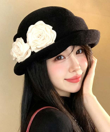 Stylish Black Versatile Knit Beret Hat