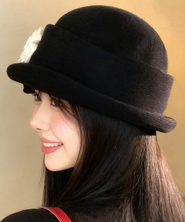 Stylish Black Versatile Knit Beret Hat