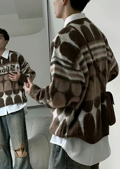 Stylish Black Striped Letter Cozy Knit Sweaters Spring
