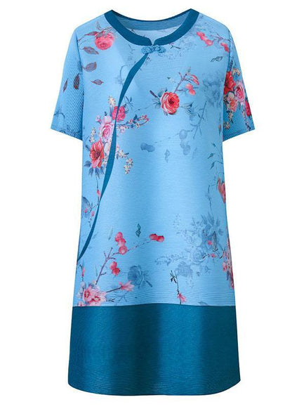 Purple Oriental Mini Dress Summer Outfits