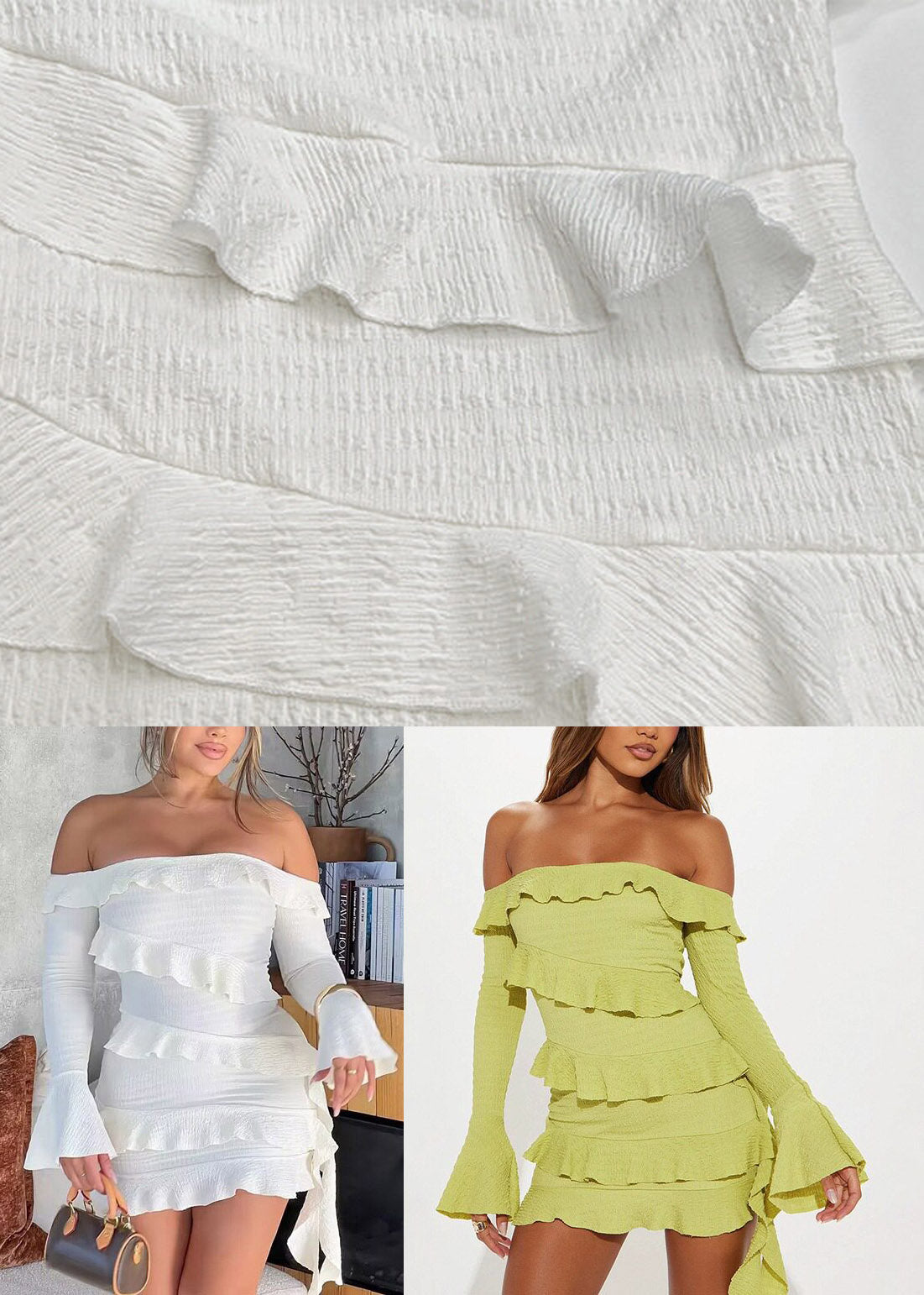 Stylish Light Green Slash Neck Ruffled Ribbon Vacation Mid Dresses Summer