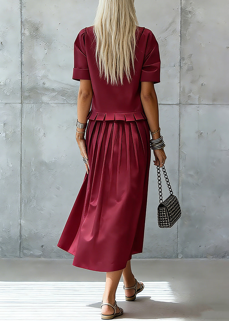 Stylish Red Ruffled Maxi Dress Summer