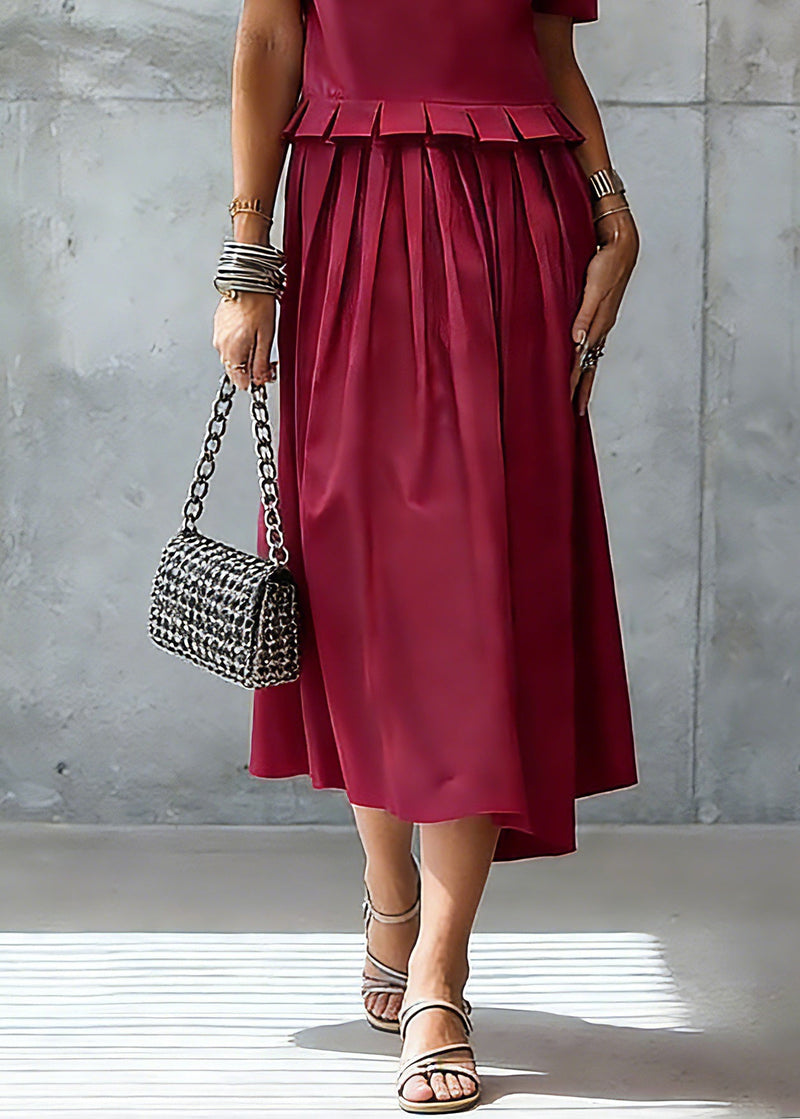 Stylish Red Ruffled Maxi Dress Summer