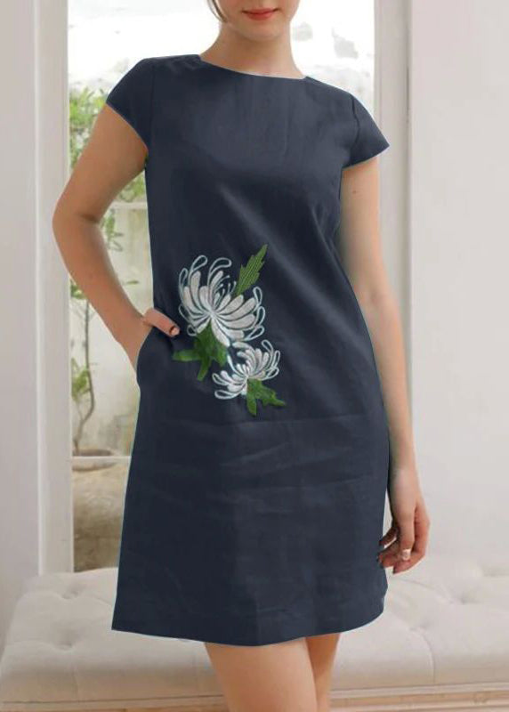 Summer Dress O-neck Embroidery