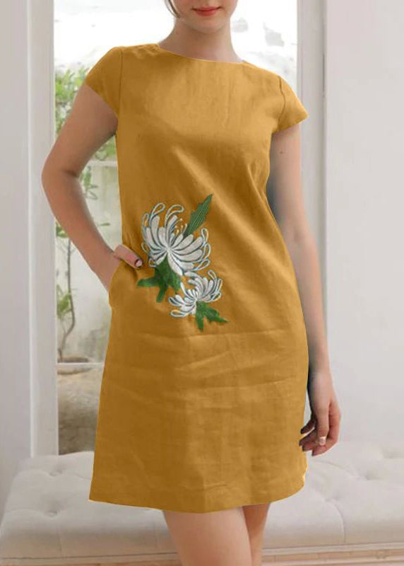 Summer Dress O-neck Embroidery