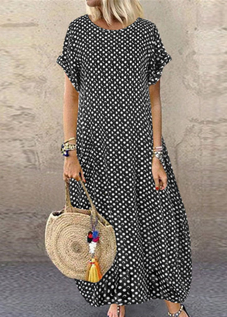 Summer Polka Dot Print Short Sleeve Dress