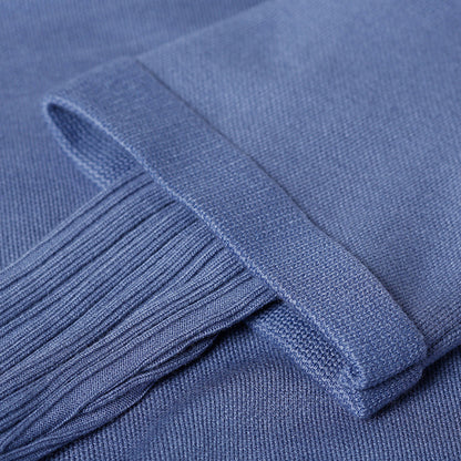 Sweater Weather Upcycle Big Pockets Blue Daily Knit Top Hooded Fall