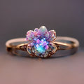 Exotic Violet Blossom Nature Ring