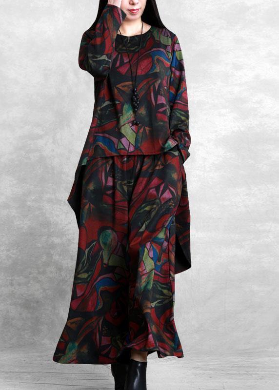 Thin Literary Suit Autumn and Winter New Irregular Simple and Loose Two-piece Suit