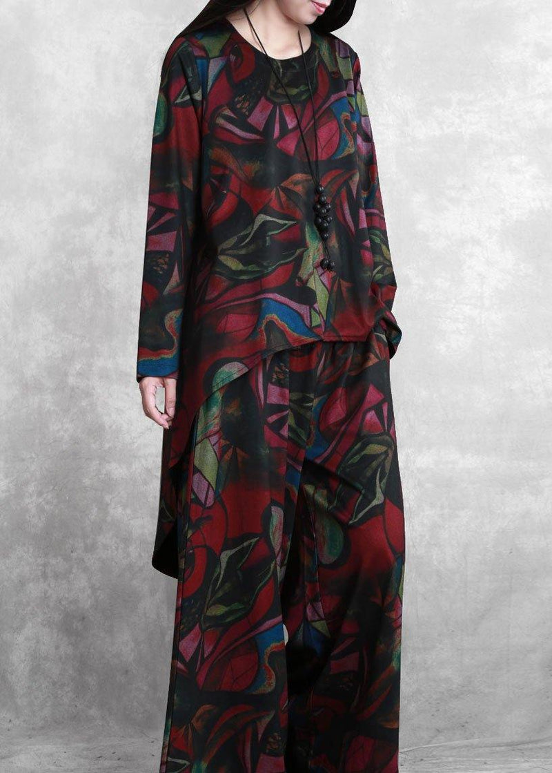 Thin Literary Suit Autumn and Winter New Irregular Simple and Loose Two-piece Suit
