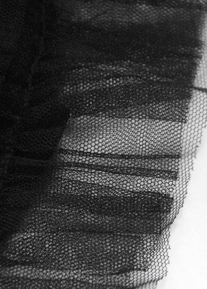 Black Patchwork Tulle Skirt Spring