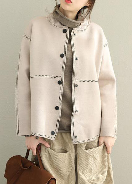 Fine Loose Button Down Sweater Coat Tops