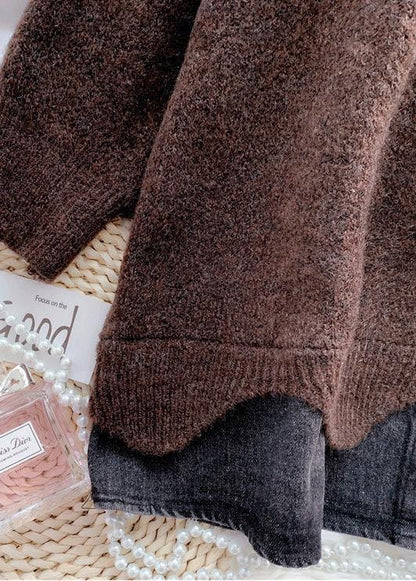 Turtleneck Sweater Autumn and Winter Loose Beige Net Red Thick Top