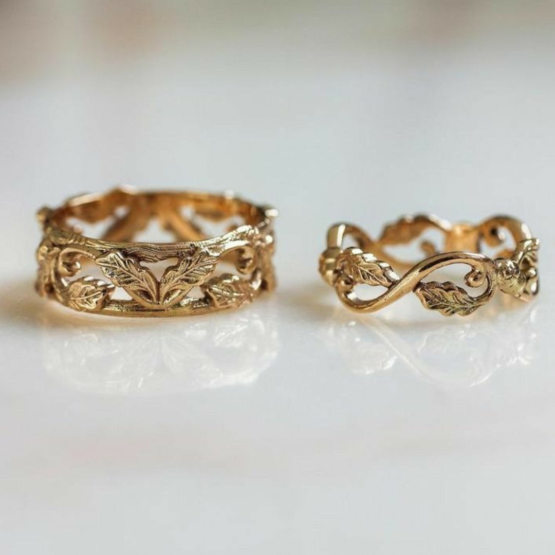 Twined Leaves Ring Set