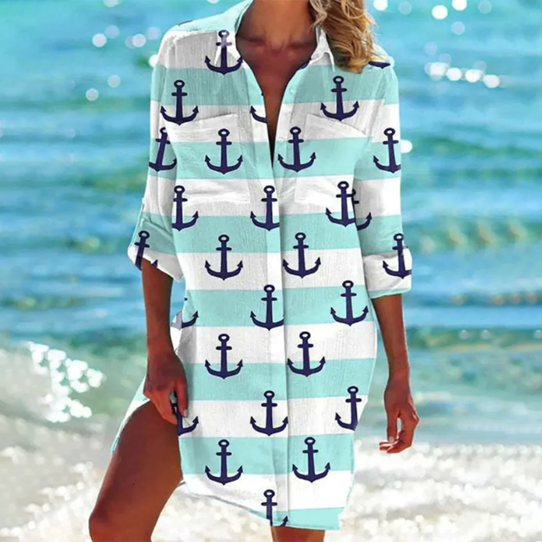 KS | Colorful button-up midi dress