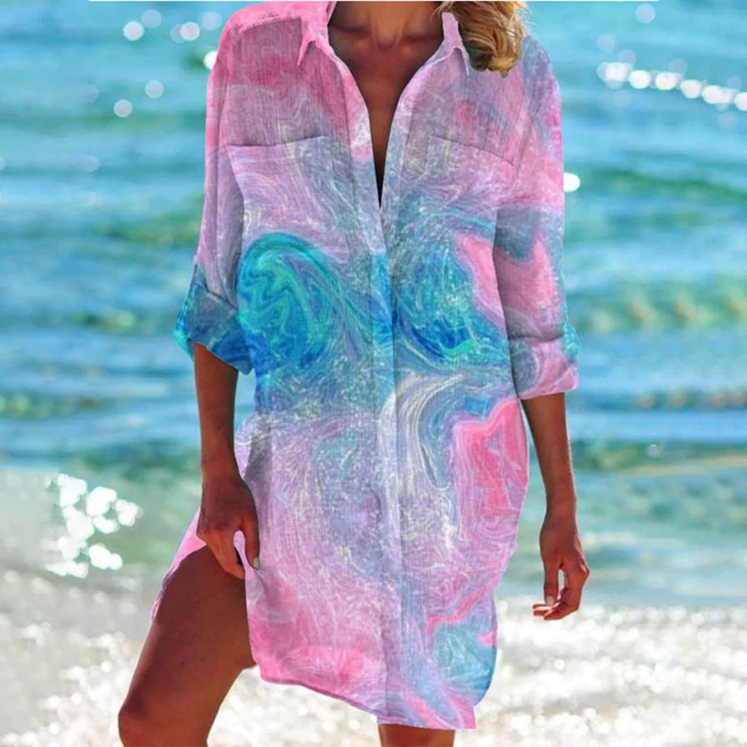 KS | Colorful button-up midi dress