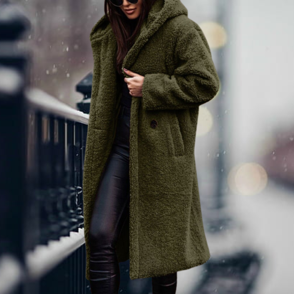 JO | long warm plush coat