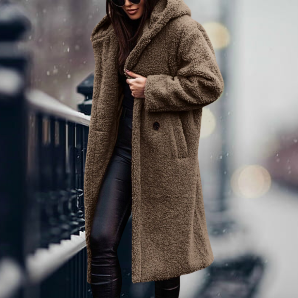 JO | long warm plush coat