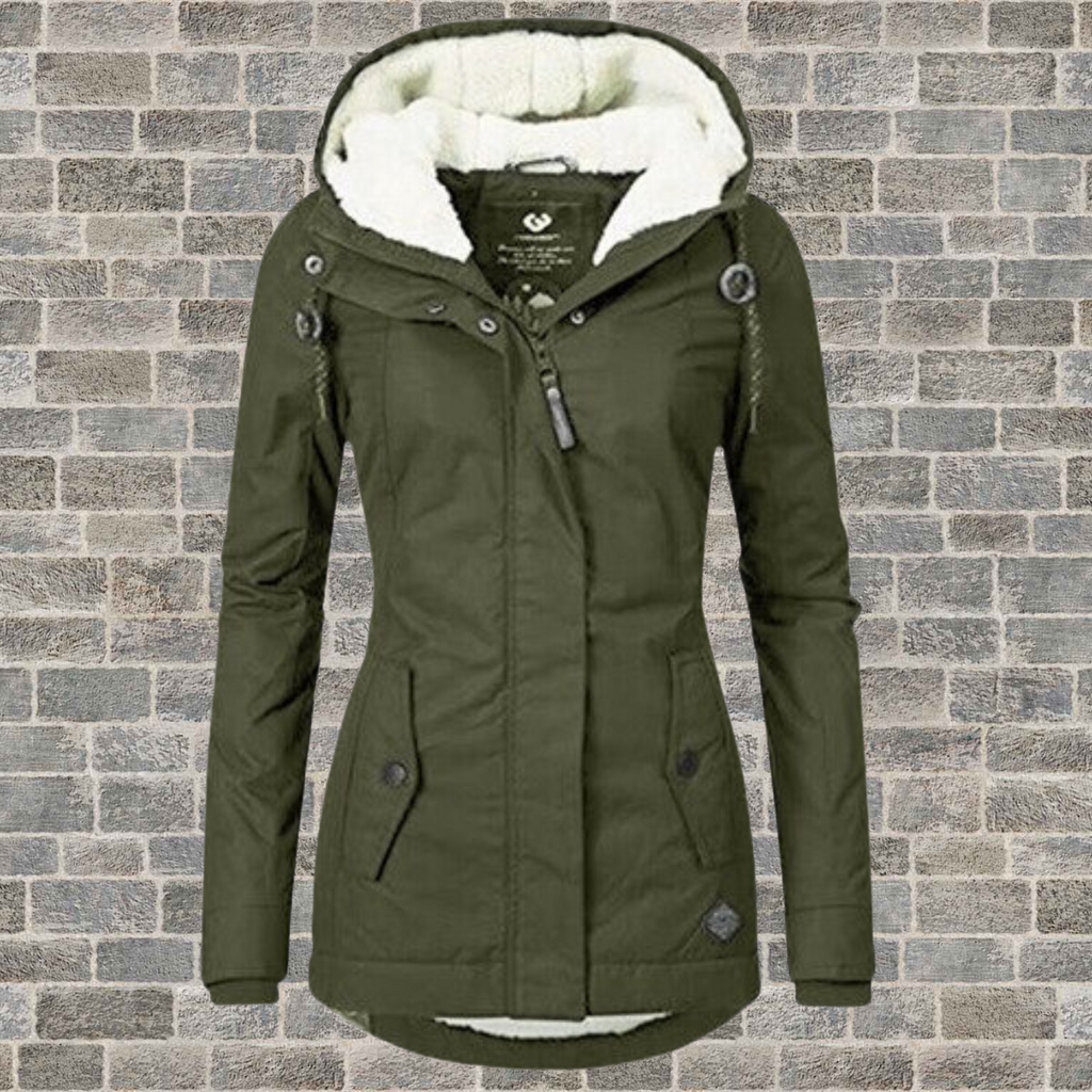 JO | New Pleated cotton jacket with lambskin hood