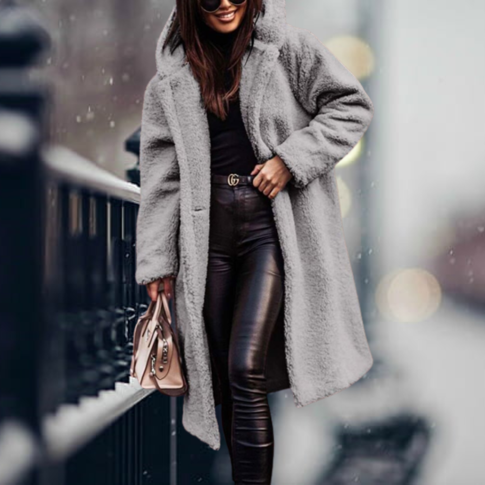 JO | long warm plush coat