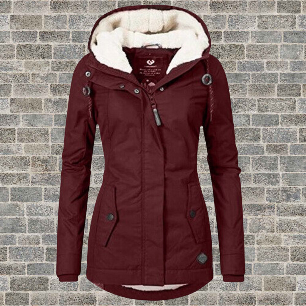 JO | New Pleated cotton jacket with lambskin hood