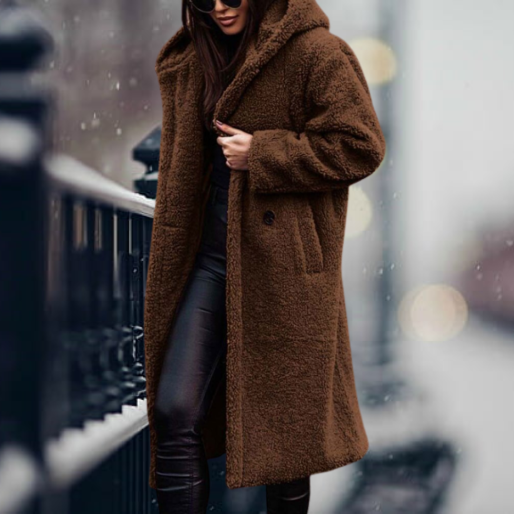 JO | long warm plush coat