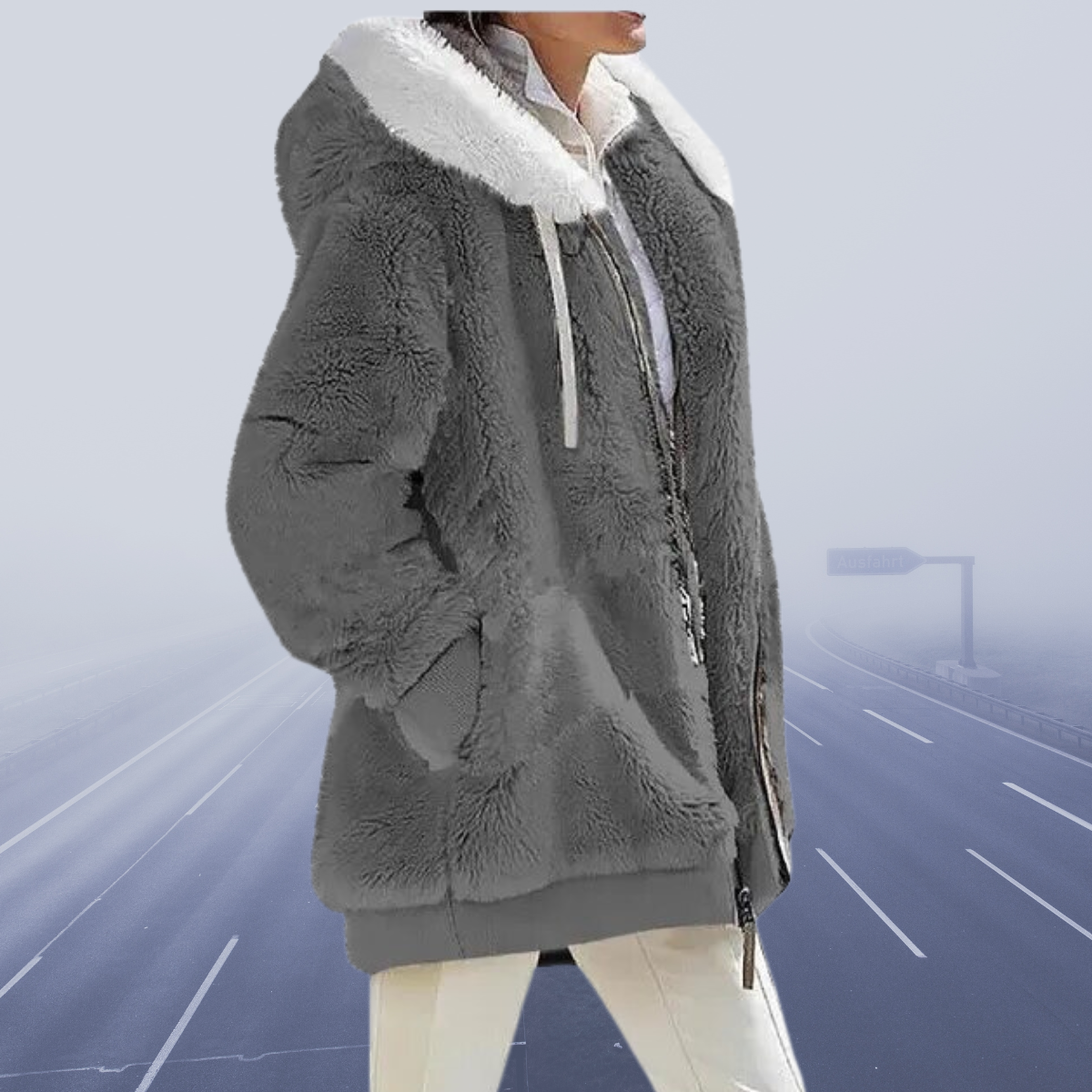 JO | stylish fleece jacket with hood