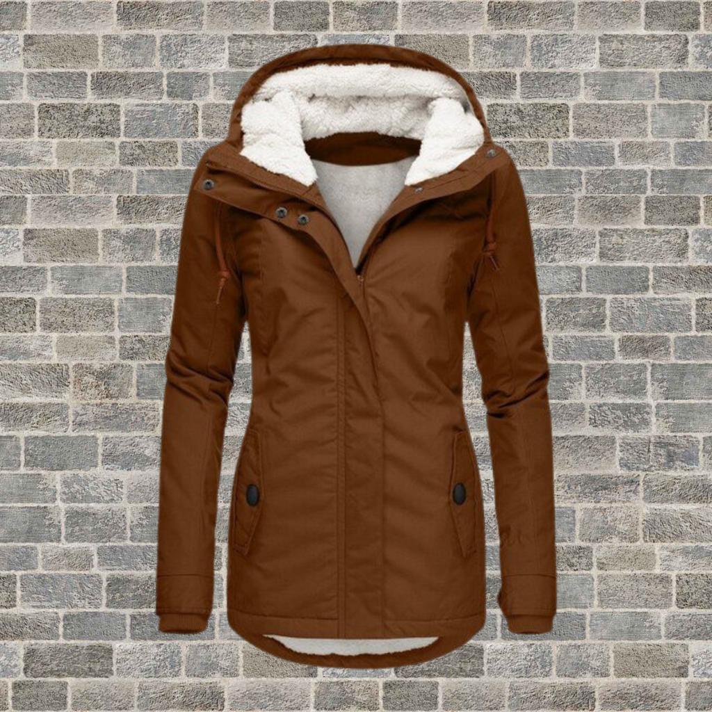 JO | New Pleated cotton jacket with lambskin hood