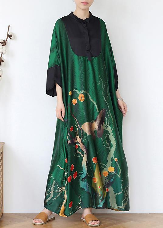 Chocolate Print Chiffon Patchwork Summer Dress