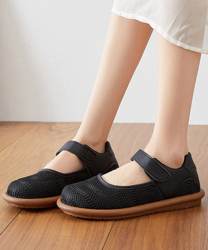 Khaki Flat Shoes Buckle Strap Flats