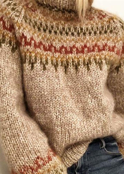 Red Striped Cozy Knit Sweaters Spring