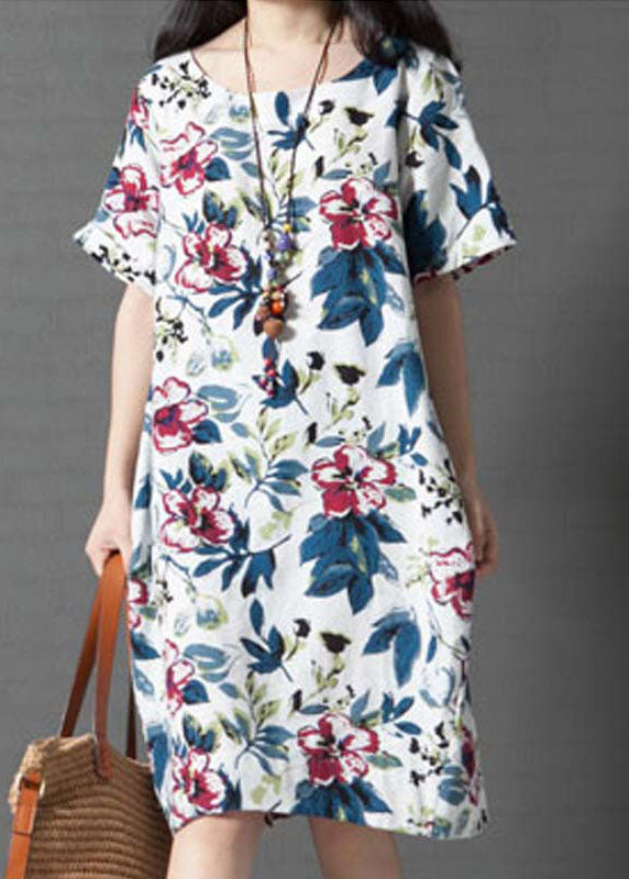 Loose Printing Short Sleeve Dress