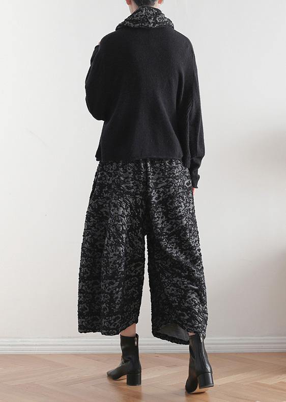 Black Tops High Neck Knitwear Batwing Sleeve Top