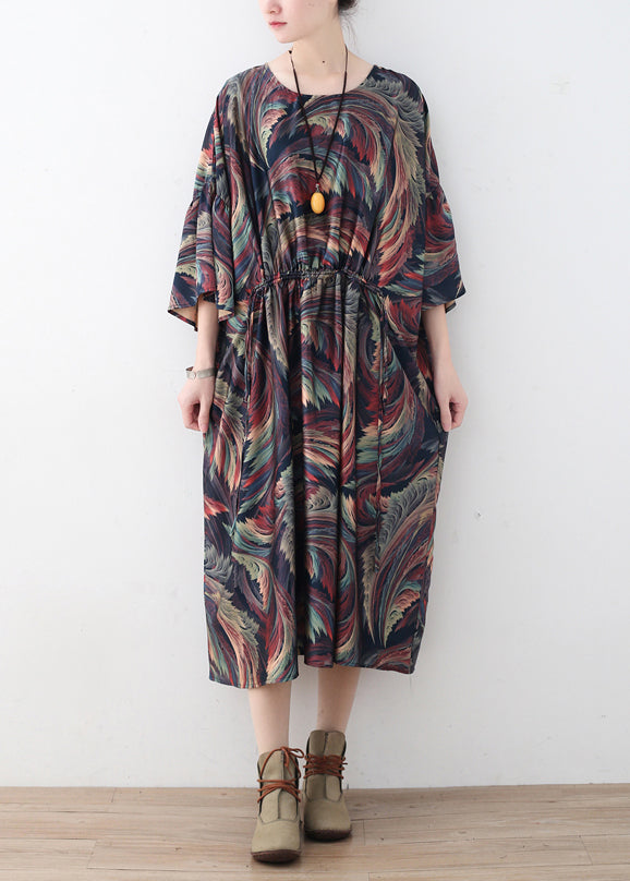 O Neck Batwing Sleeve Sweater Outfits Street Style Hipster Chiffon Dress